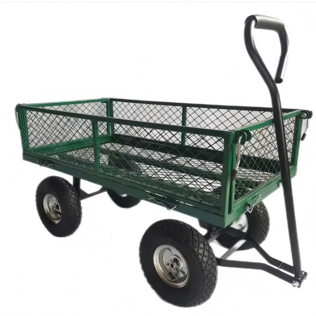 Outdoor Mesh Trolley Garden High Quality 400 LBS Capacity 4 Wheeled Transport Garden Mesh Cart