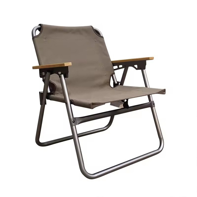 Camping Chair Outdoor EN581-2 Foldable Patio Garden Low Back Recliner Lounge Chair Steel Tube Travel Leisure